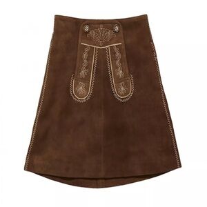 H. MOSER & CIE SUEDE LEATHER SKIRT BRAUN FOR TODLER GIRL NEW 4T/5T NWOT